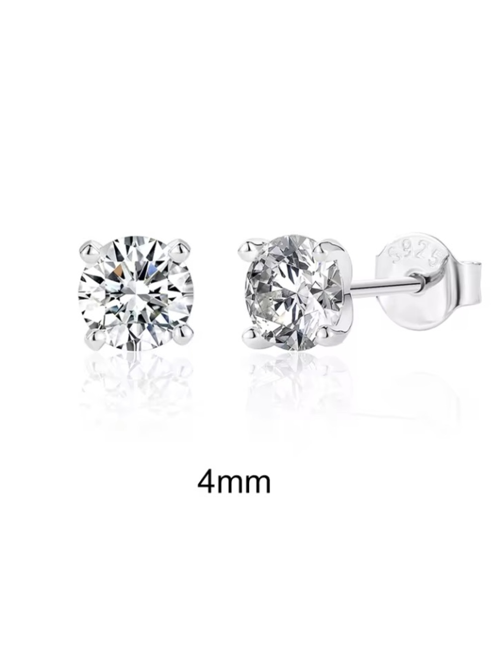 CERTIFIED 14K WHITE GOLD MOISSANITE STUD EARRINGS .60 CARAT 925 STERLING SILVER